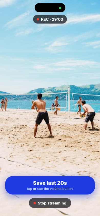 TapReplay capturing a beach tennis play